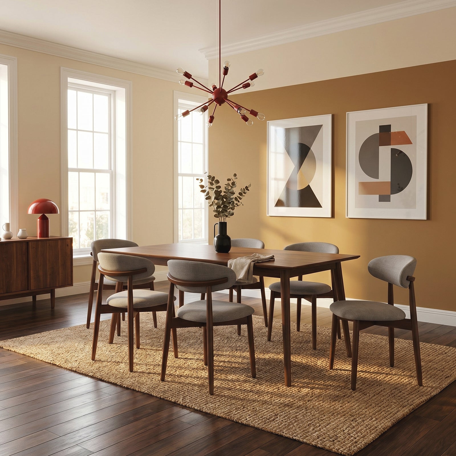 COLAMY NOYA Mid-Century Modern Dining Chair - Upholstered Accent Chair for Kitchen & Dining Room