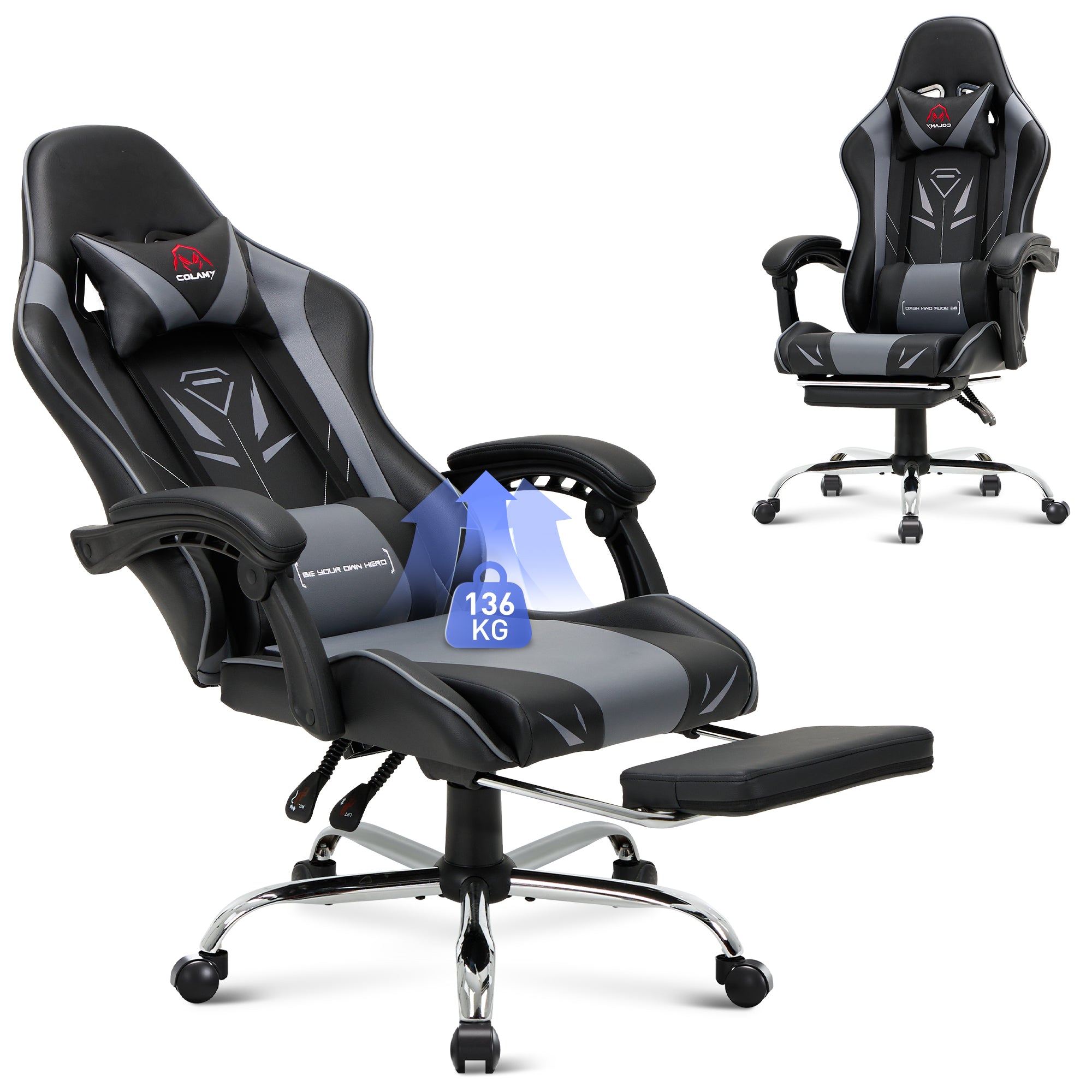 COLAMY PU Leather Gaming Chair Cap.300 Model.6703