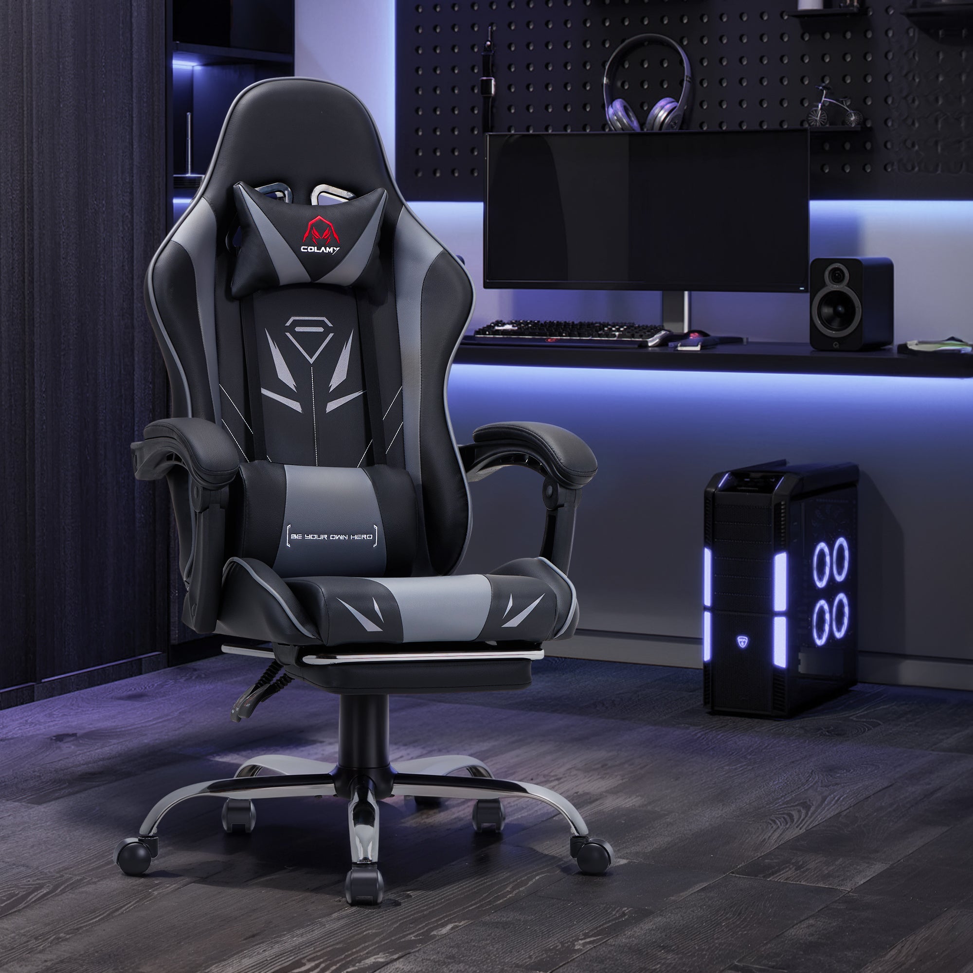 COLAMY PU Leather Gaming Chair Cap.300 Model.6703