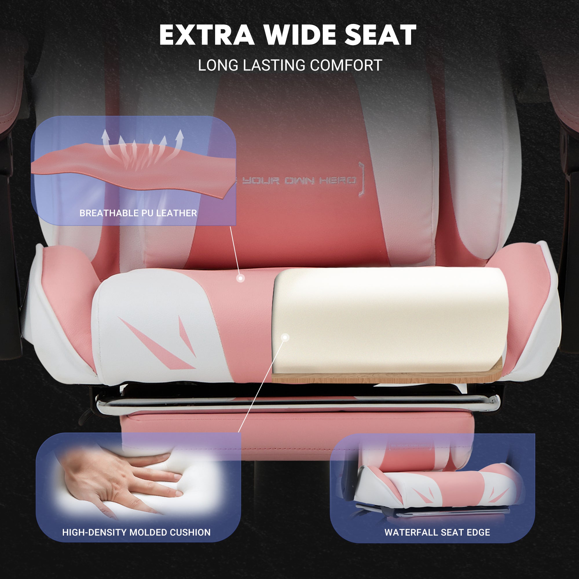 COLAMY PU Leather Gaming Chair Cap.300 Model.6703