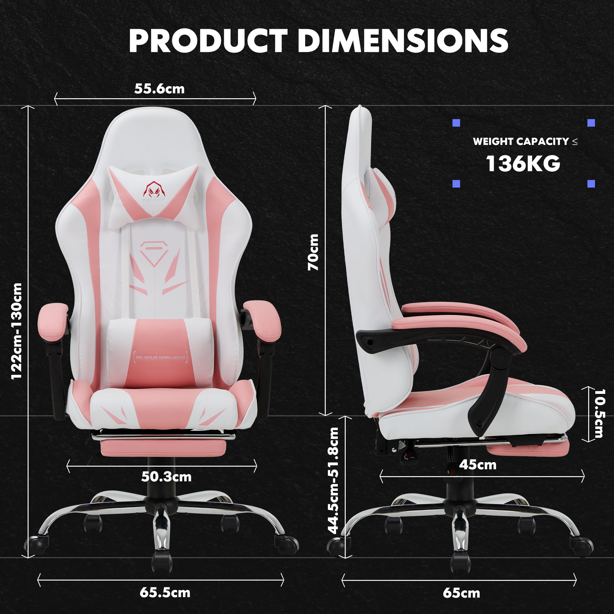 COLAMY PU Leather Gaming Chair Cap.300 Model.6703