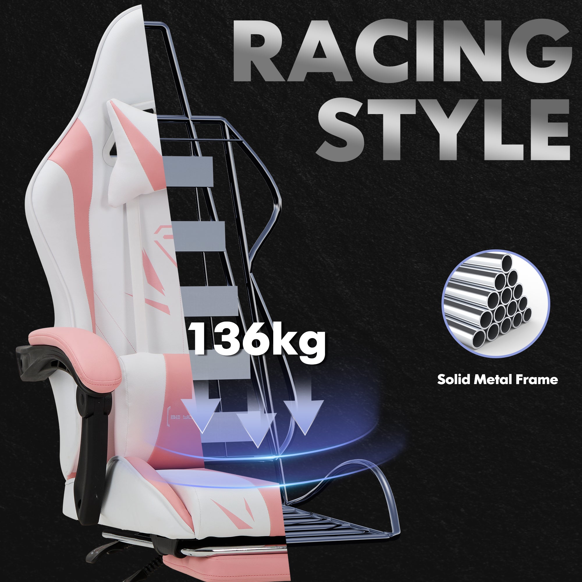 COLAMY PU Leather Gaming Chair Cap.300 Model.6703