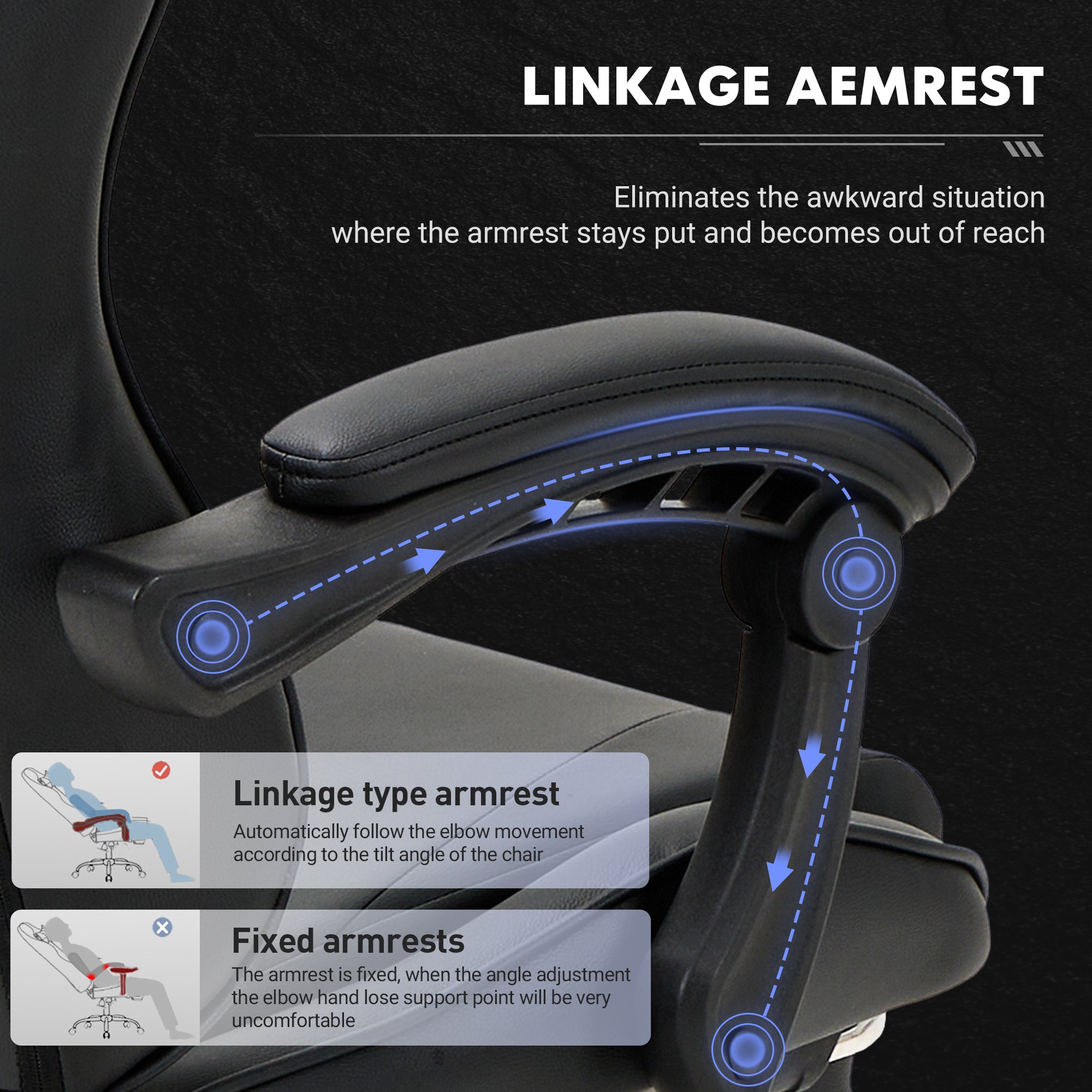 COLAMY PU Leather Gaming Chair Cap.300 Model.6703