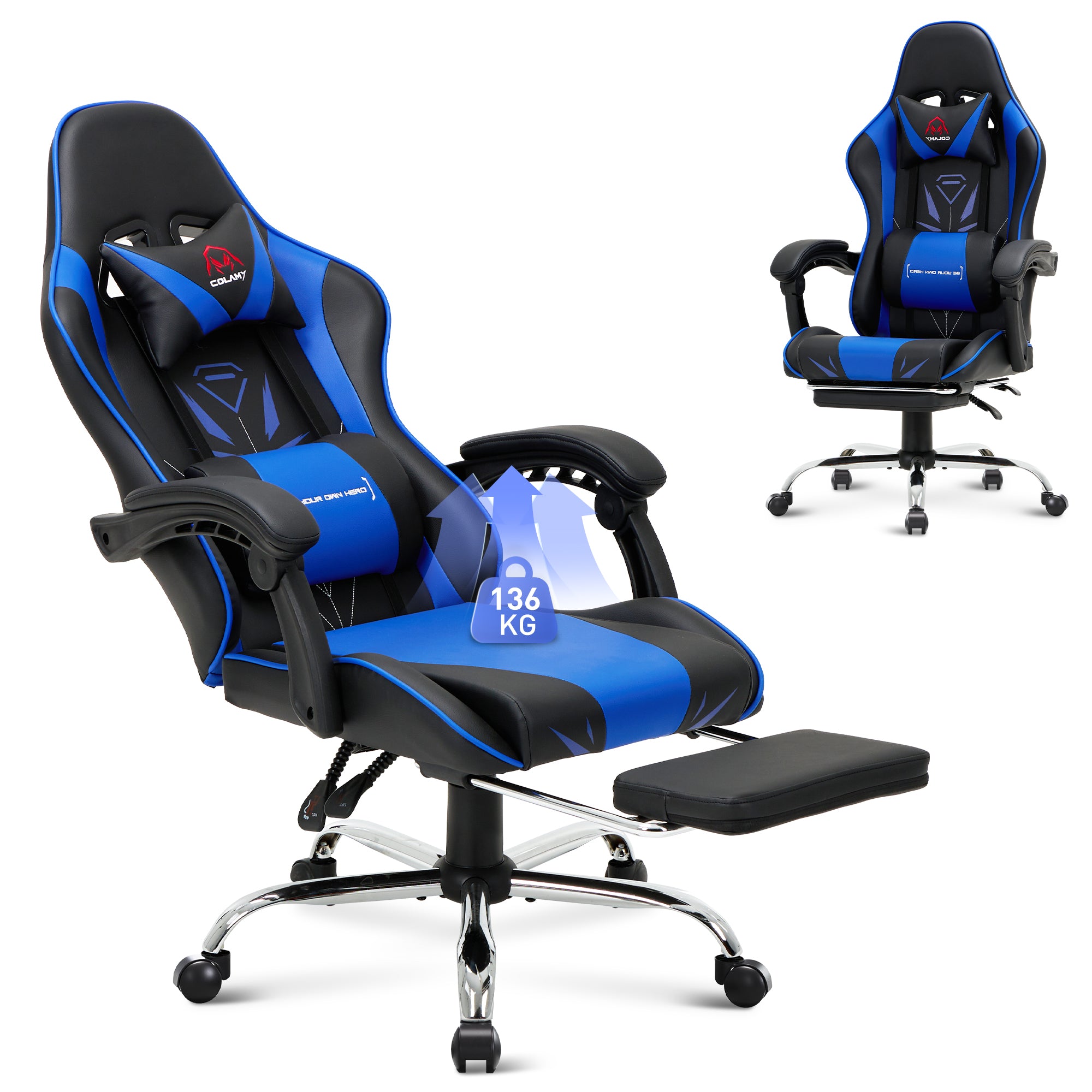 COLAMY PU Leather Gaming Chair Cap.300 Model.6703