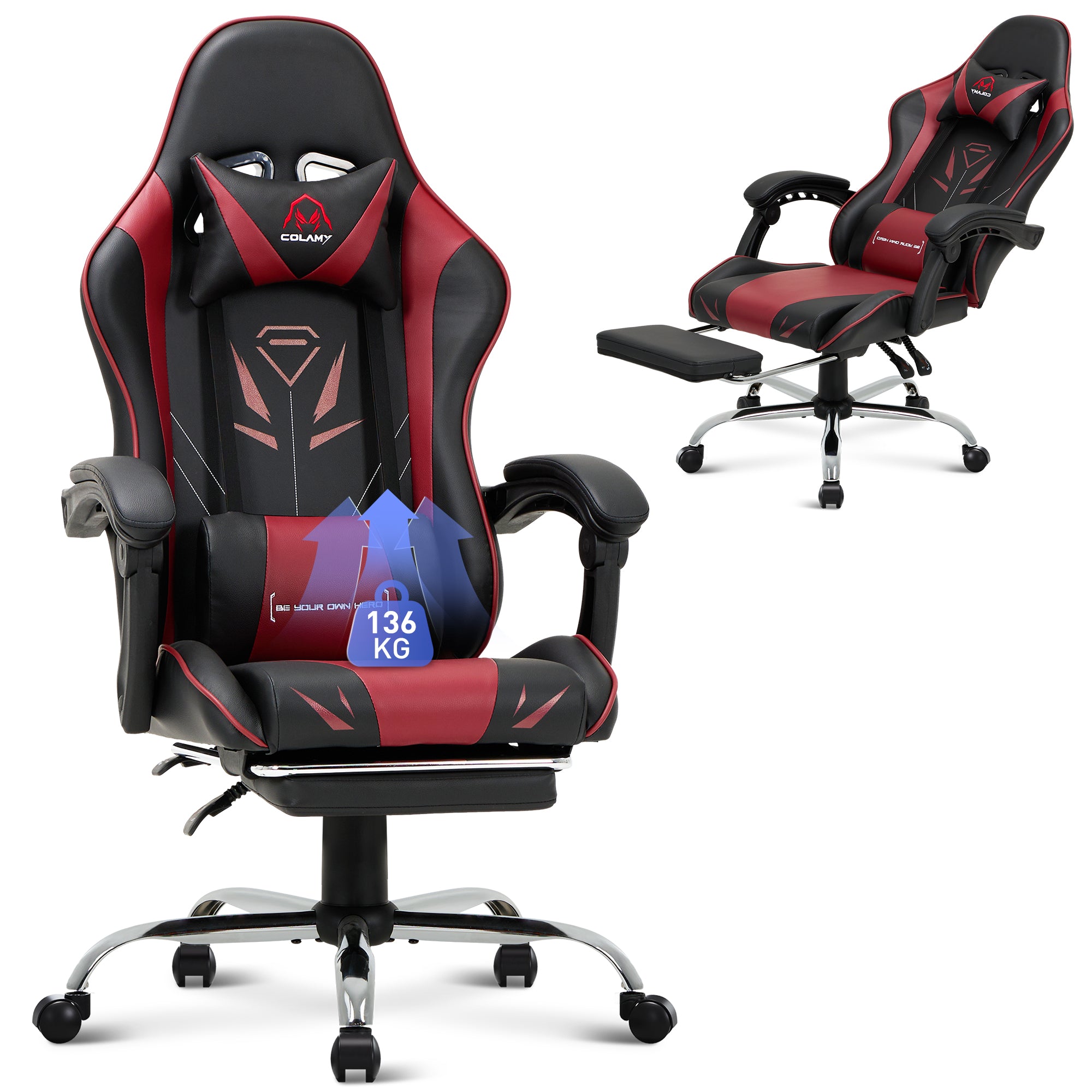 COLAMY PU Leather Gaming Chair Cap.300 Model.6703