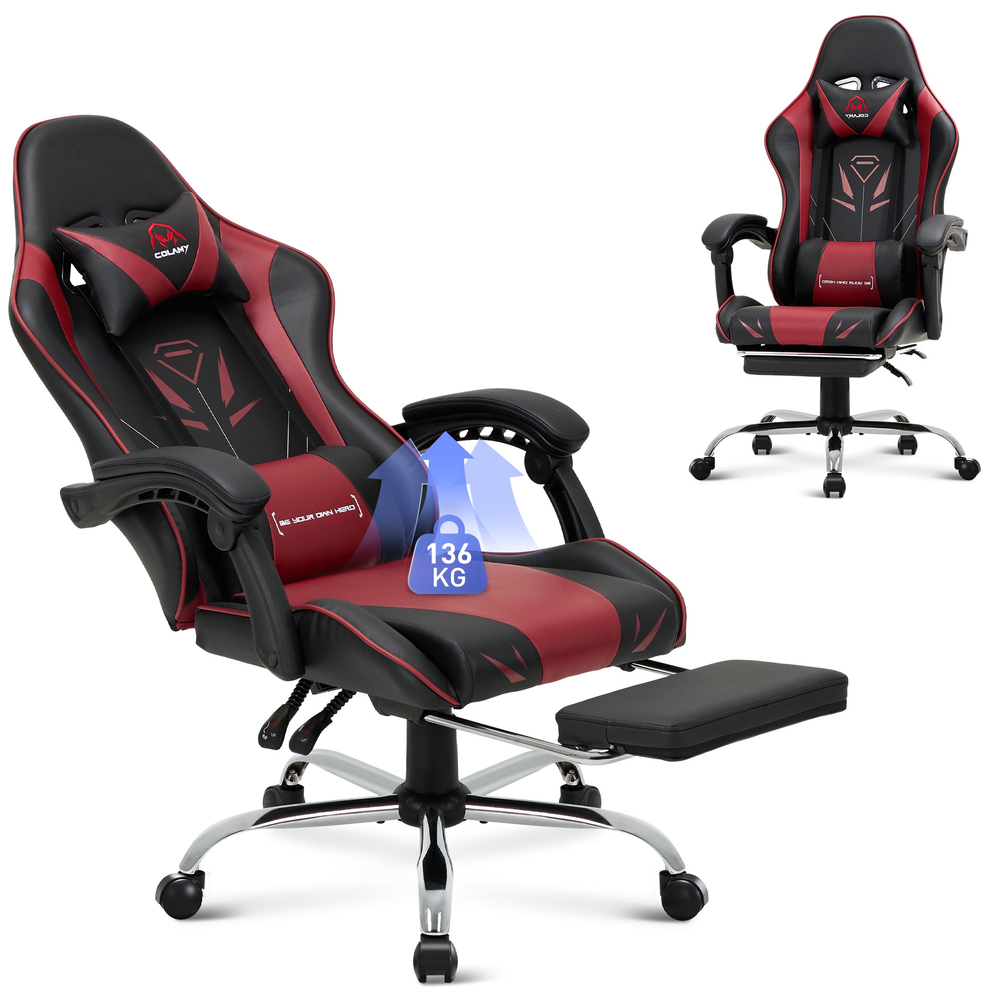 COLAMY PU Leather Gaming Chair Cap.300 Model.6703