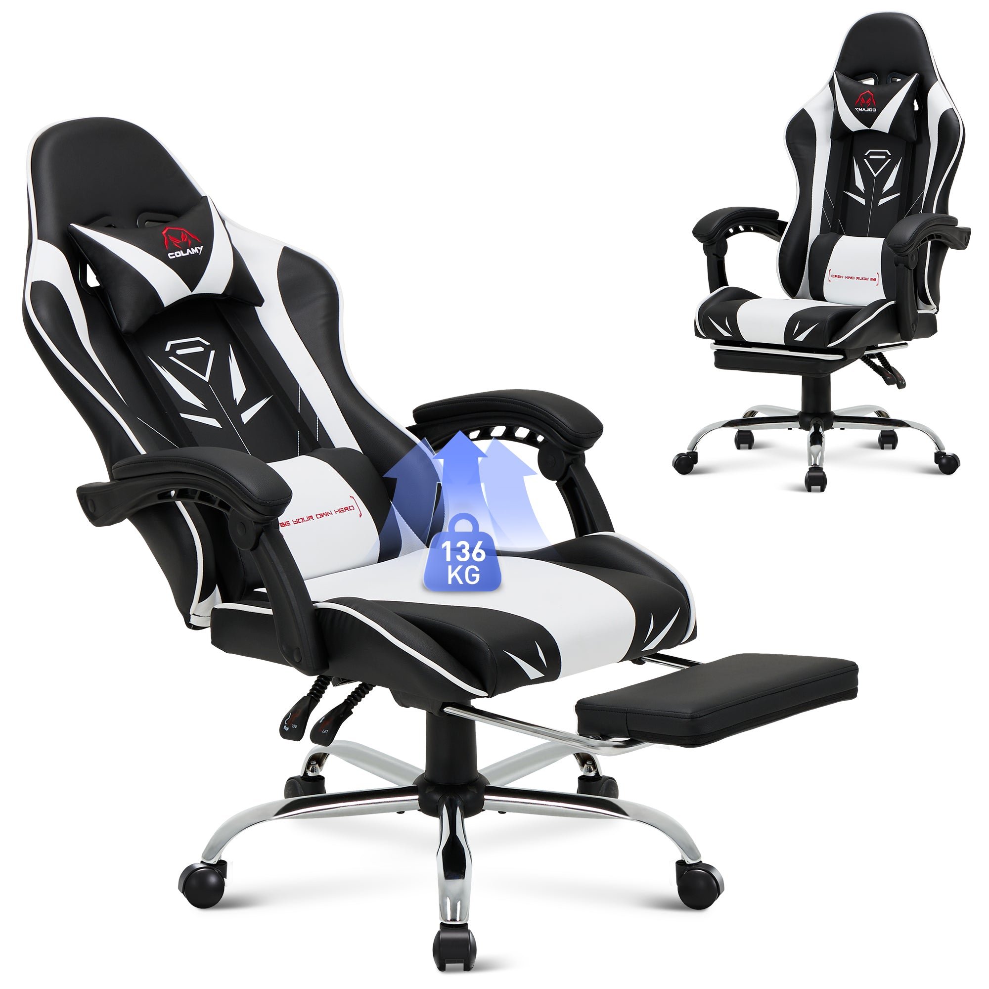 COLAMY PU Leather Gaming Chair Cap.300 Model.6703