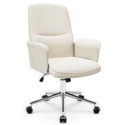 COLAMY Upholstered Fabric Office Chair Comfy Padded Height-adjustable Office Chair Cap.136kg