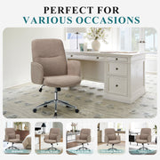 COLAMY Upholstered Fabric Office Chair Comfy Padded Height-adjustable Office Chair Cap.136kg
