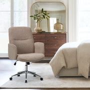 COLAMY Upholstered Fabric Office Chair Comfy Padded Height-adjustable Office Chair Cap.136kg