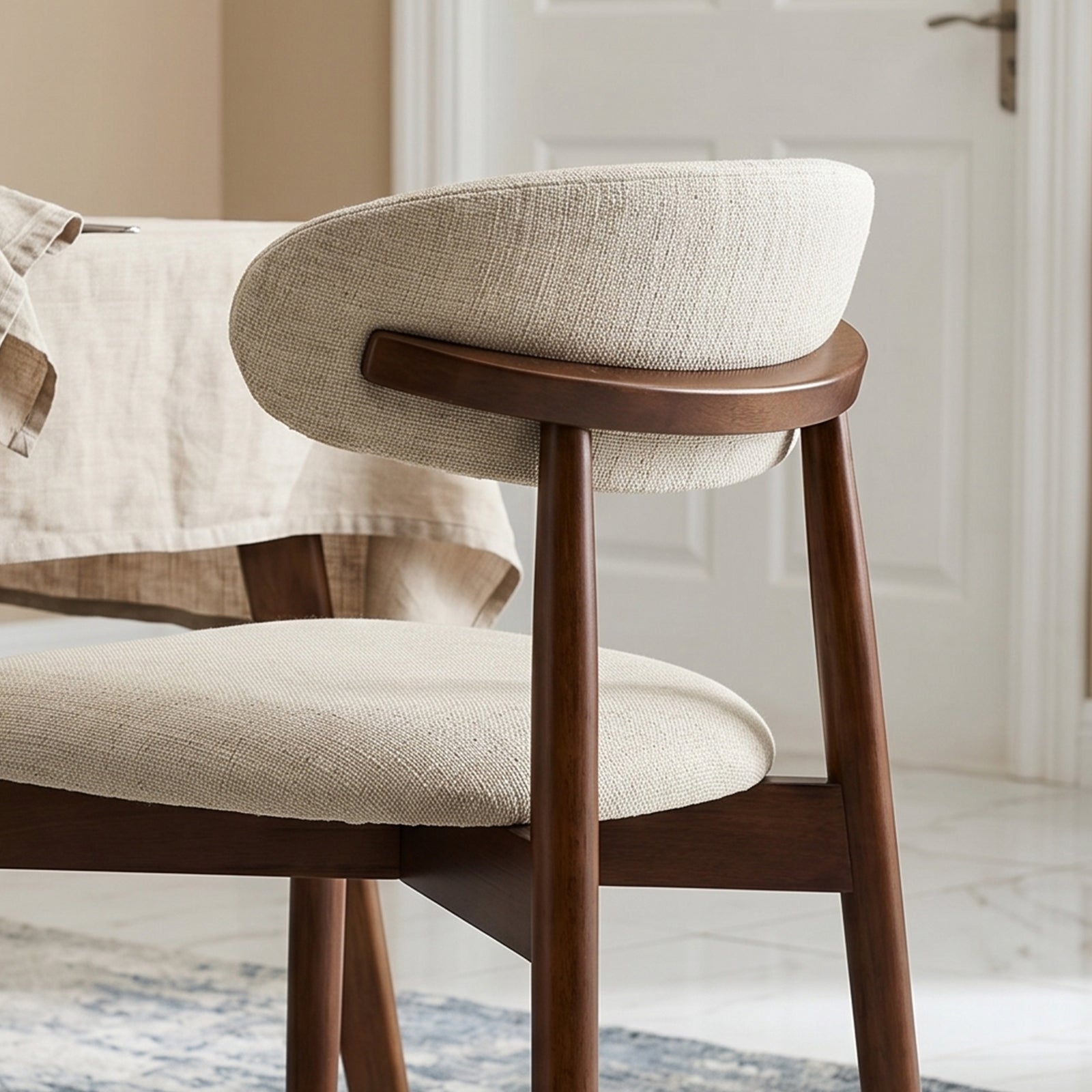 COLAMY NOYA Mid-Century Modern Dining Chair - Upholstered Accent Chair for Kitchen & Dining Room