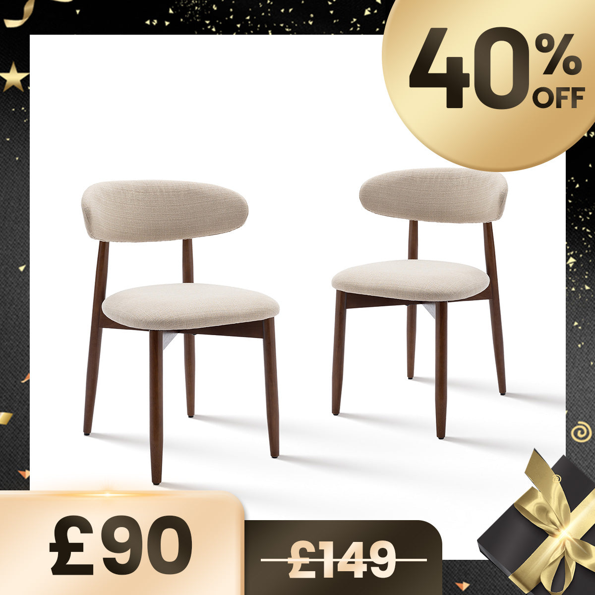 COLAMY NOYA Mid-Century Modern Dining Chair