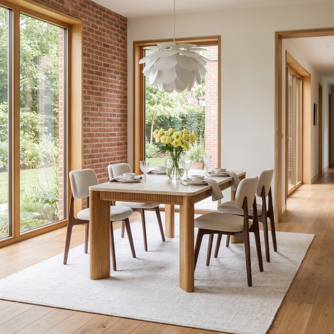 COLAMY VERSE 63" Dining Table with HALO Prime Dining Chairs Set for 4-6