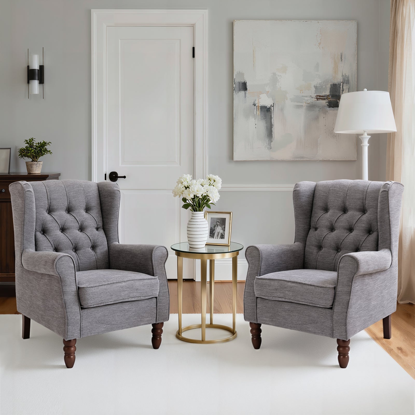 COLAMY Mid-Century Modern Wingback Accent Chair - Set of 1 or 2