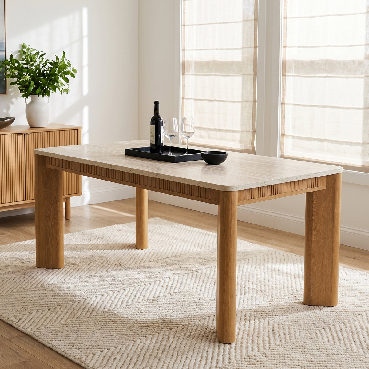 colamy verse 63 inch neutral dining table for modern apartment dining room