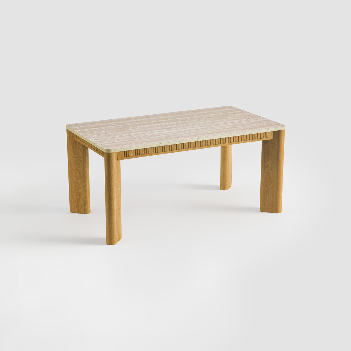 colamy verse 63 inch rectangular dining table angled view white background