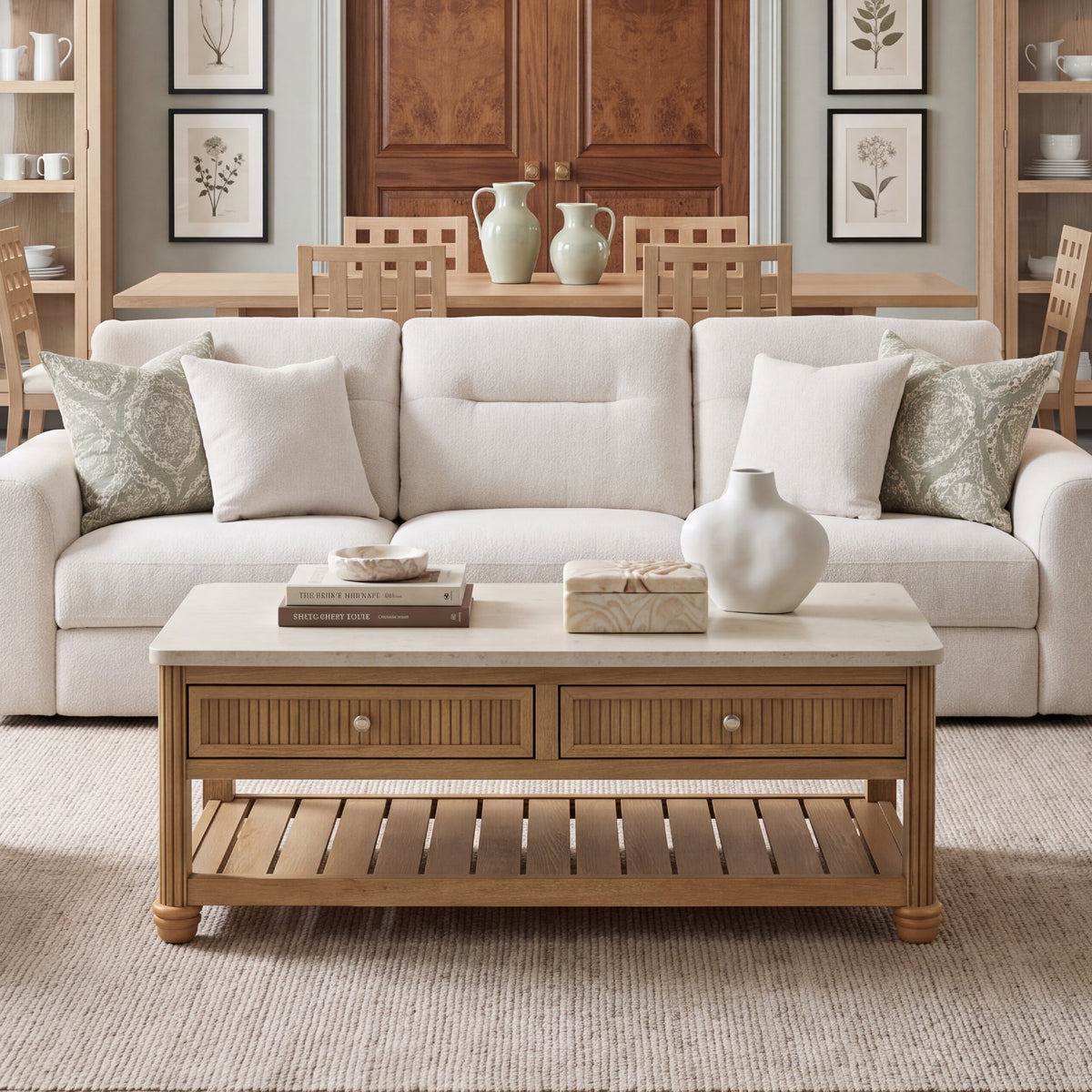 colamy verse fluted storage coffee table living room sectional sofa