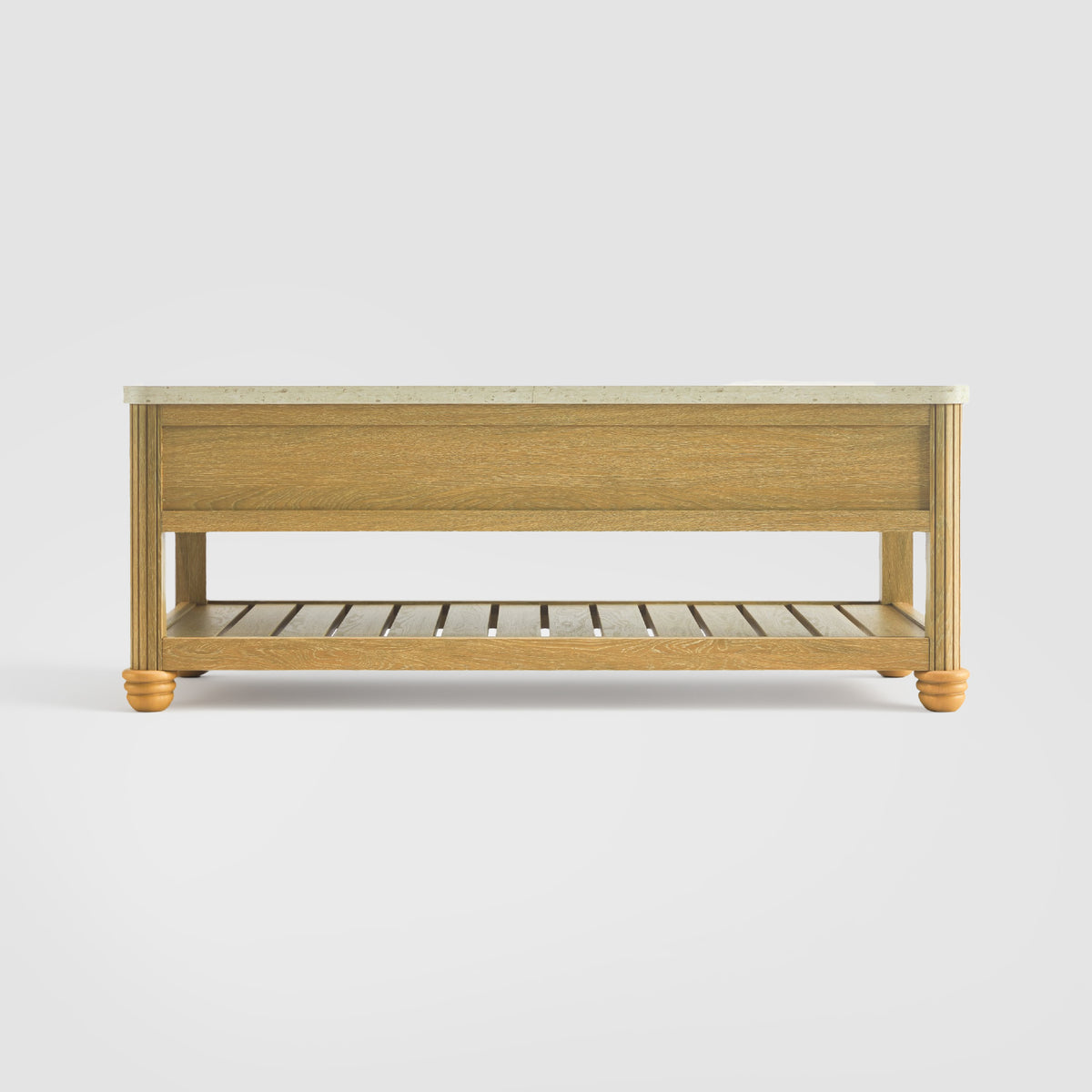colamy verse storage coffee table back view open shelf