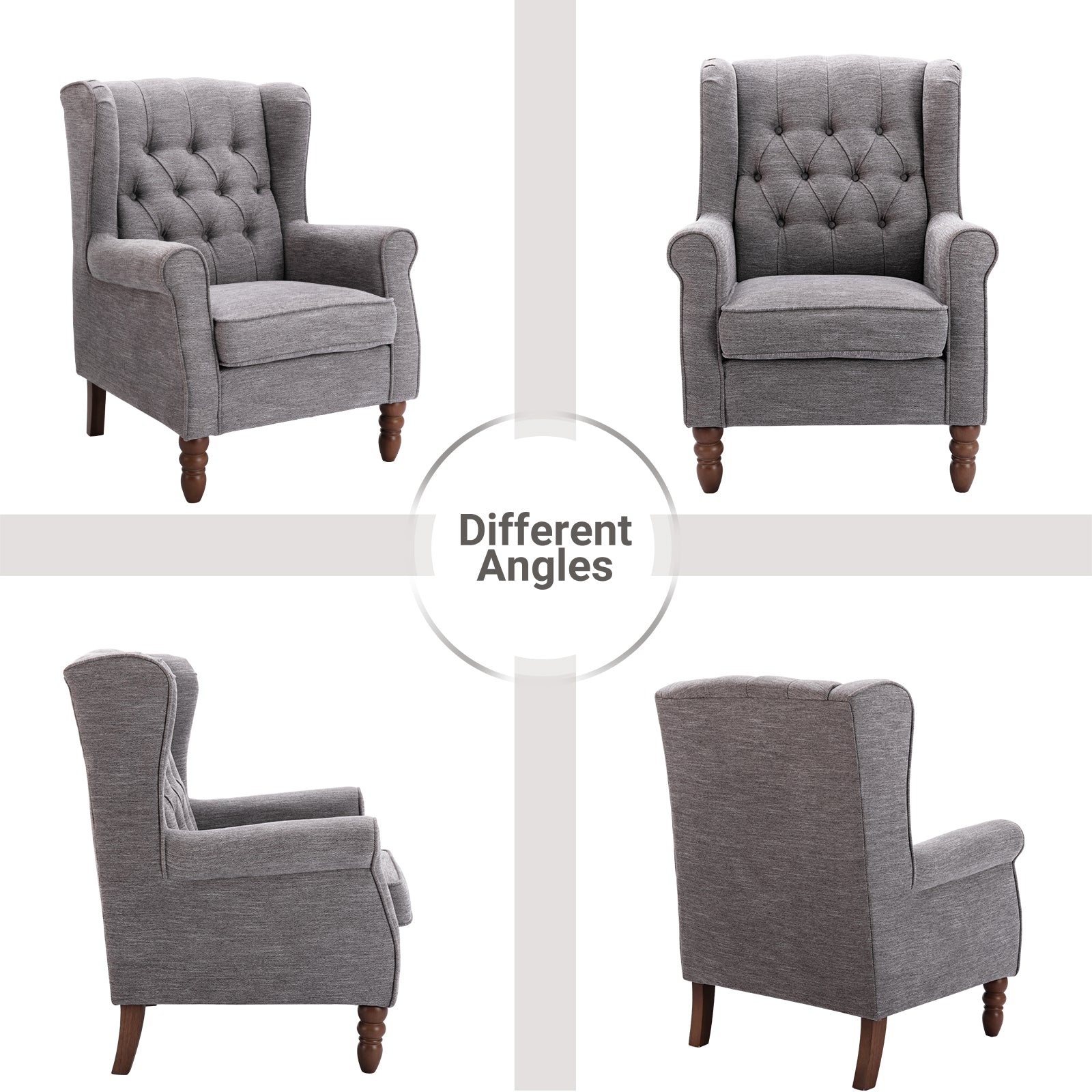 COLAMY Mid-Century Modern Wingback Accent Chair - Set of 1 or 2